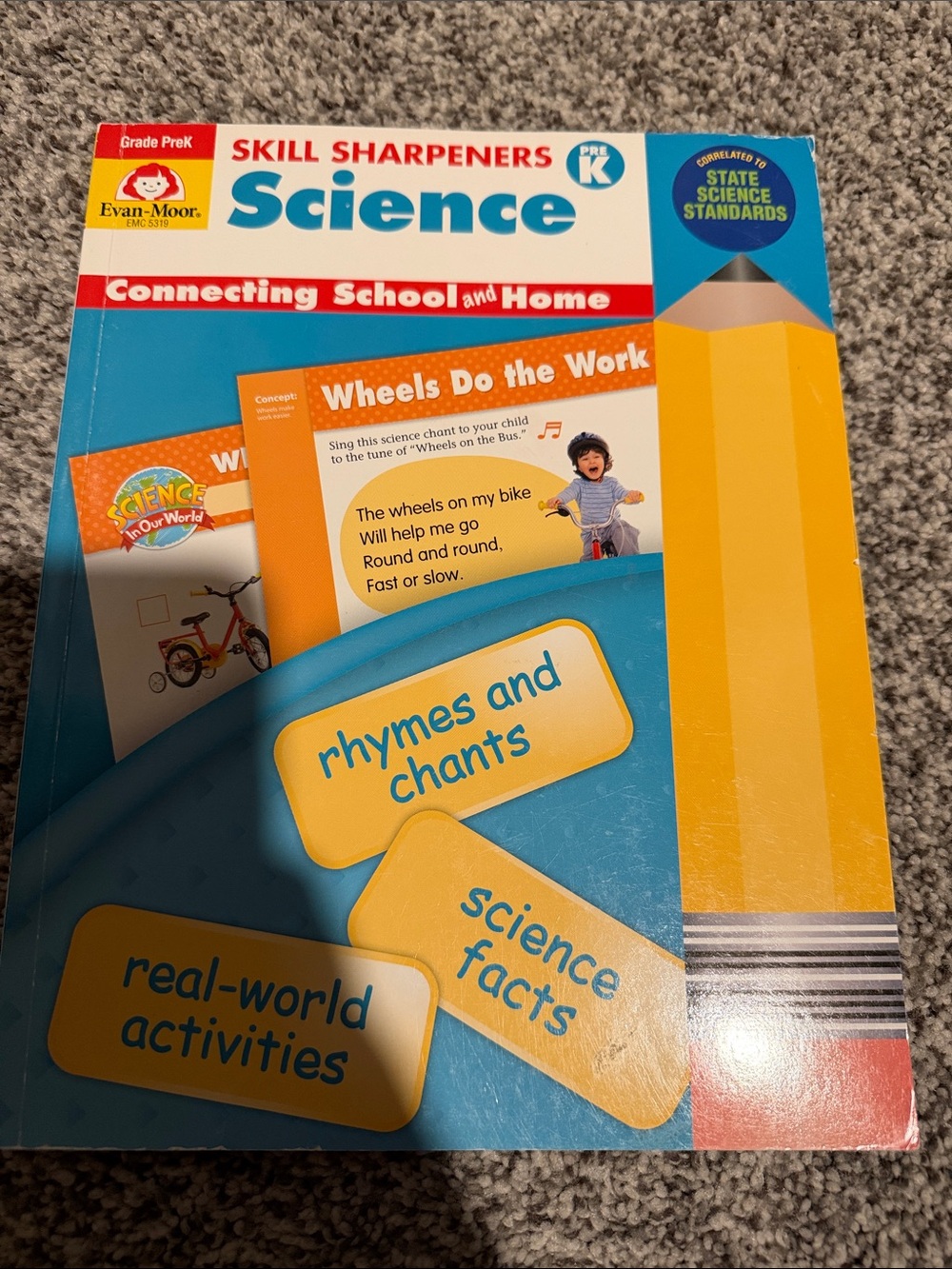 PreK Science Skill Sharpeners - Blue & Yellow Evan-Moor